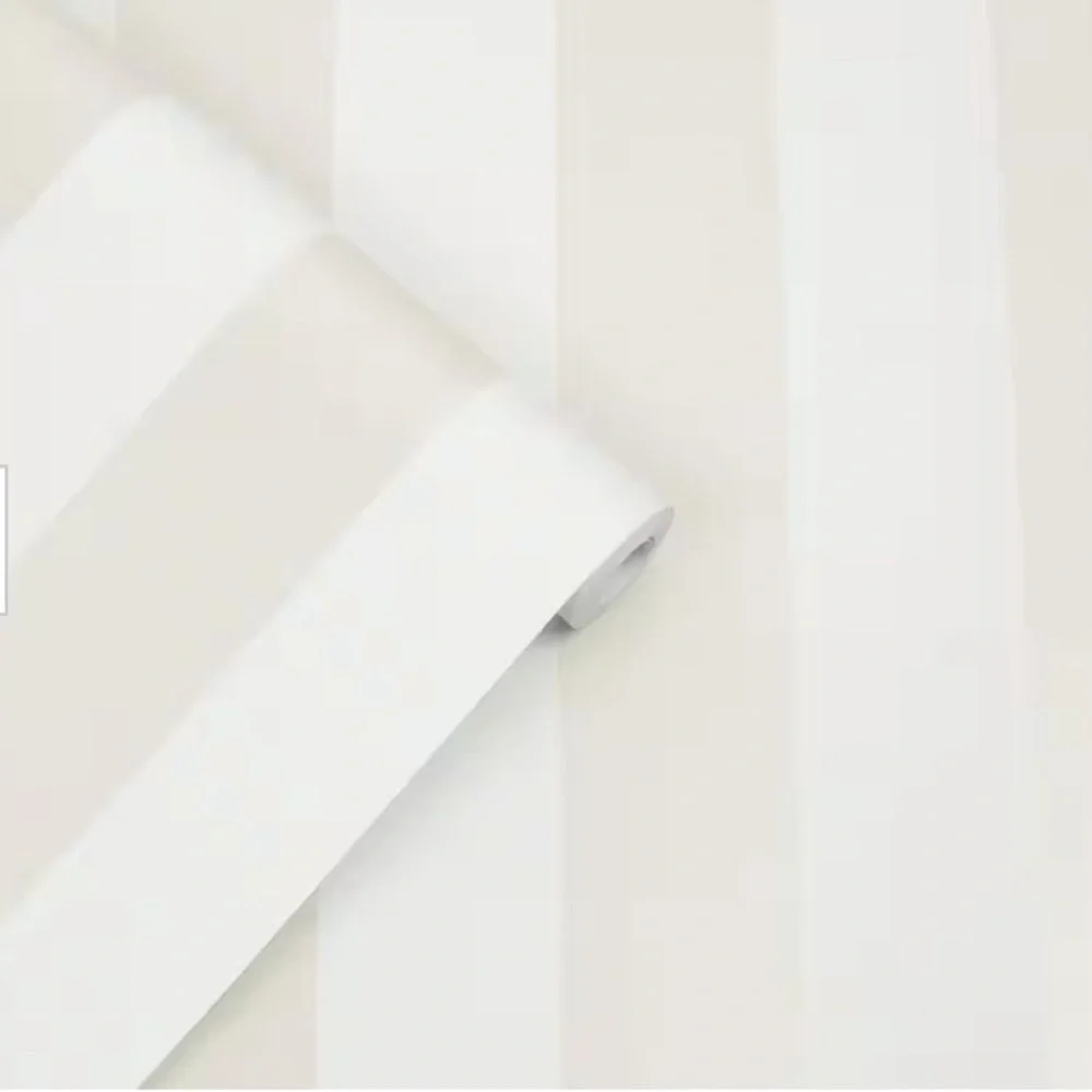 Laura Ashley Cream and White Striped Wallpaper